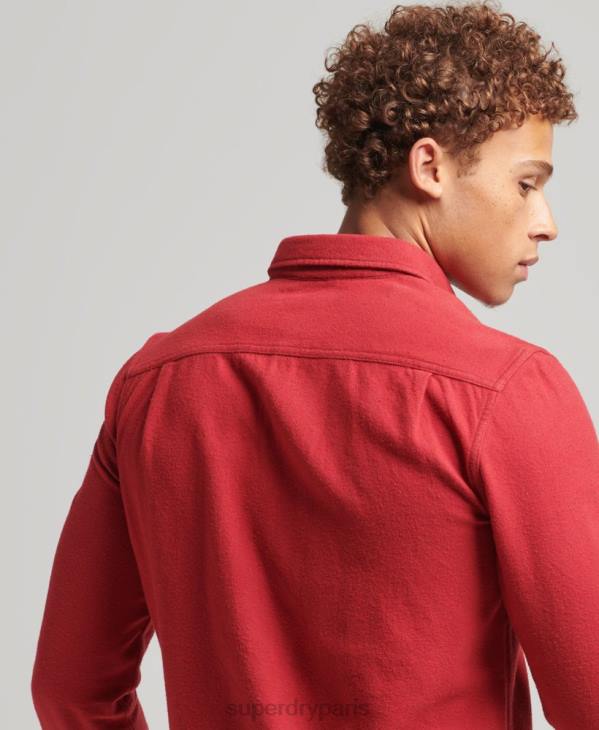 Superdry Hommes chemise Trailsman en flanelle de coton bio D64Z161 vêtements rouge