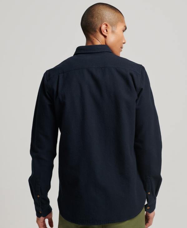 Superdry Hommes chemise Trailsman en flanelle de coton bio D64Z179 vêtements marine