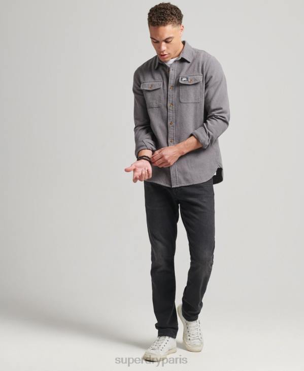 Superdry Hommes chemise Trailsman en flanelle de coton bio D64Z192 vêtements gris