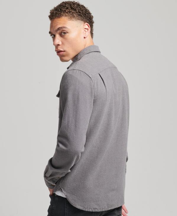 Superdry Hommes chemise Trailsman en flanelle de coton bio D64Z192 vêtements gris