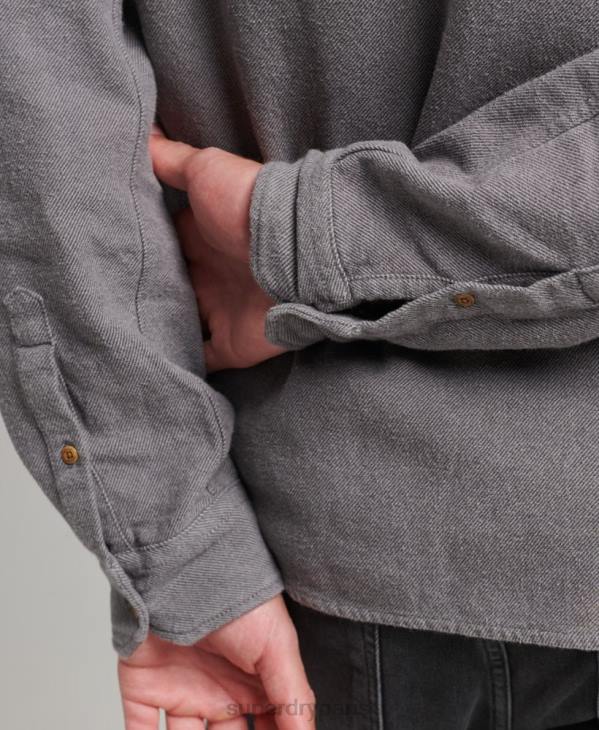 Superdry Hommes chemise Trailsman en flanelle de coton bio D64Z192 vêtements gris
