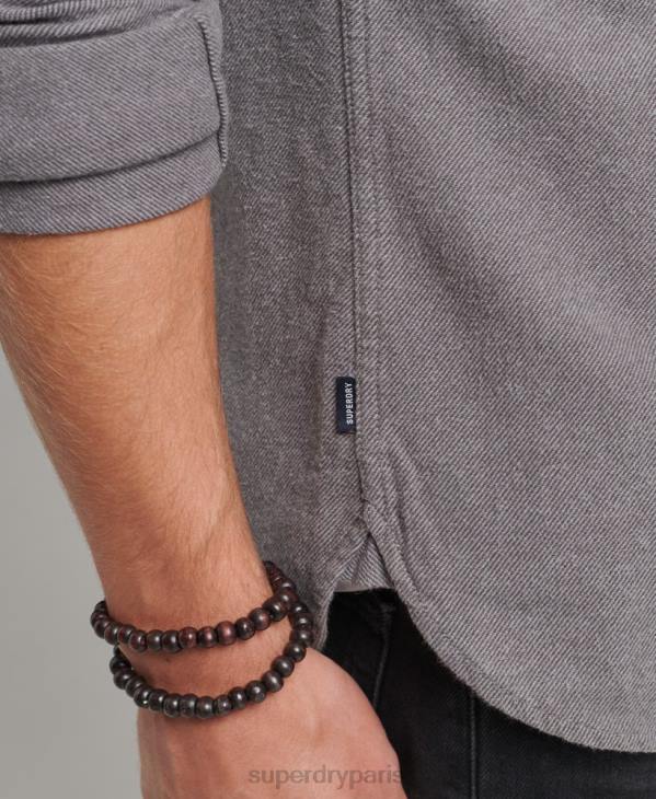 Superdry Hommes chemise Trailsman en flanelle de coton bio D64Z192 vêtements gris