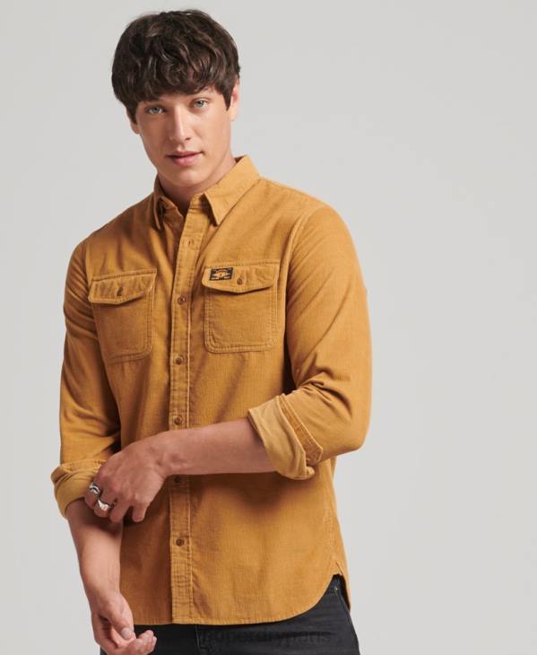 Superdry Hommes chemise Trailsman en velours côtelé D64Z227 vêtements jaune