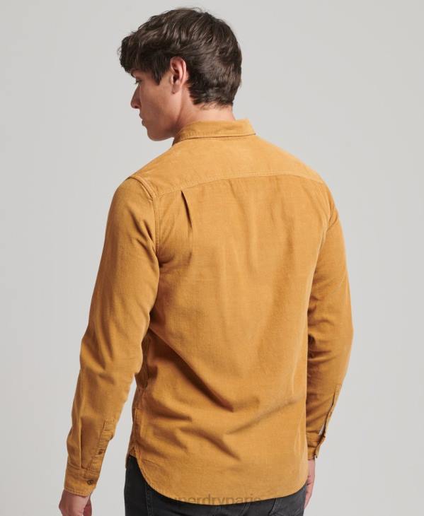 Superdry Hommes chemise Trailsman en velours côtelé D64Z227 vêtements jaune