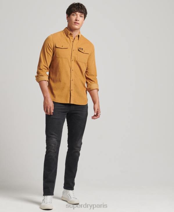 Superdry Hommes chemise Trailsman en velours côtelé D64Z227 vêtements jaune