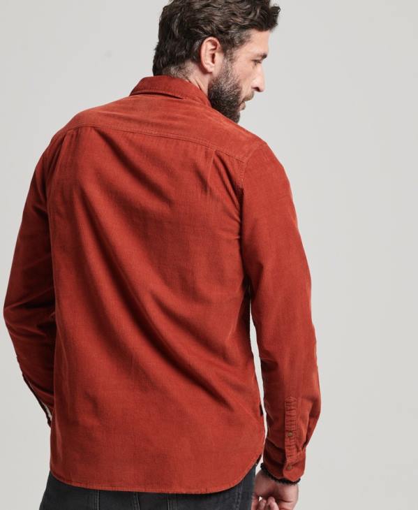 Superdry Hommes chemise Trailsman en velours côtelé D64Z228 vêtements brun