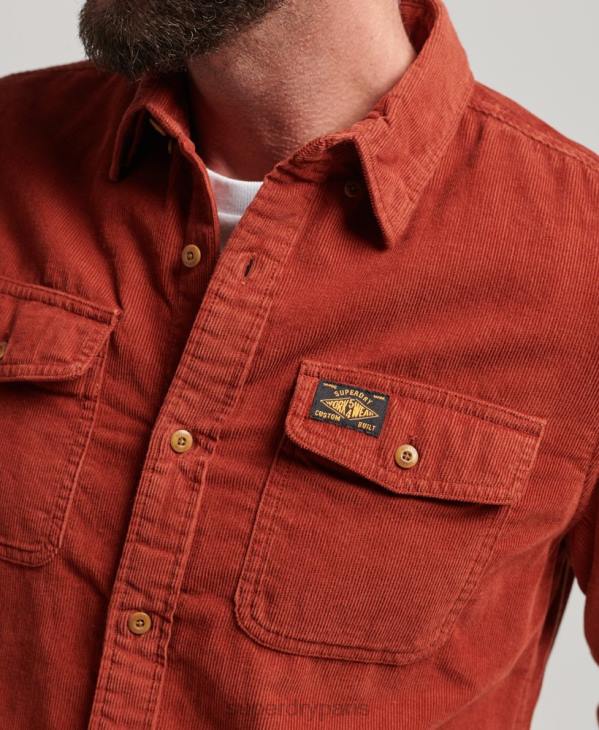 Superdry Hommes chemise Trailsman en velours côtelé D64Z228 vêtements brun