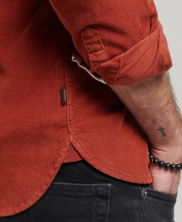 Superdry Hommes chemise Trailsman en velours côtelé D64Z228 vêtements brun