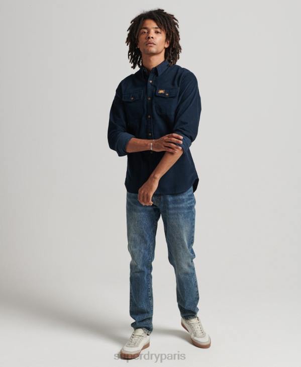 Superdry Hommes chemise Trailsman en velours côtelé D64Z229 vêtements marine