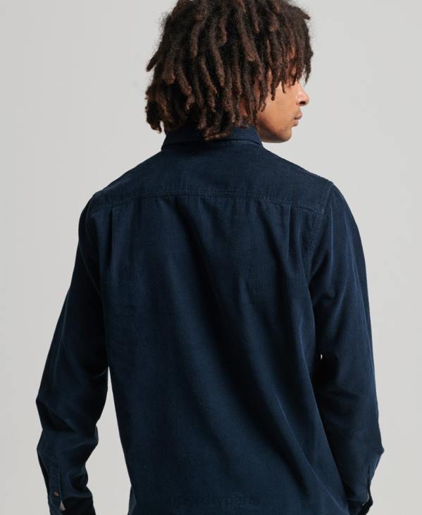 Superdry Hommes chemise Trailsman en velours côtelé D64Z229 vêtements marine