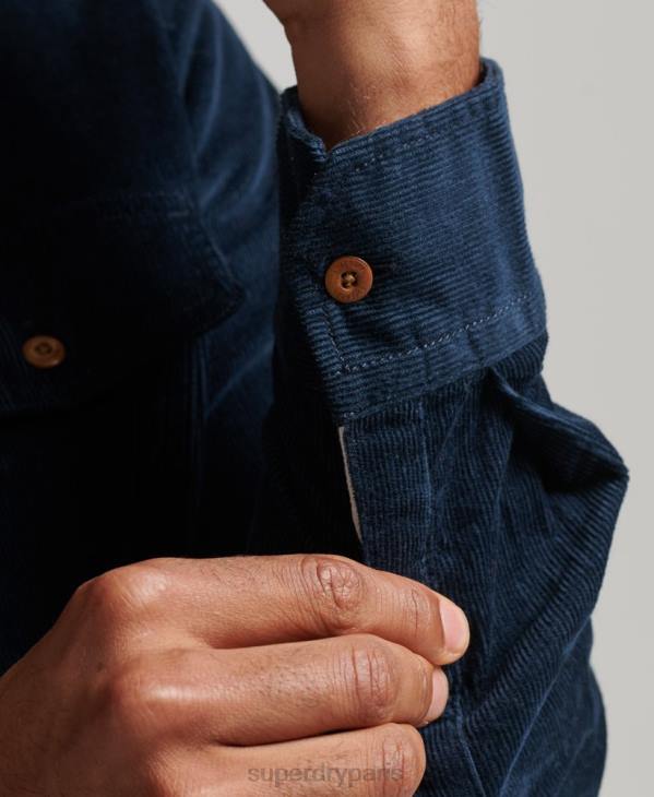 Superdry Hommes chemise Trailsman en velours côtelé D64Z229 vêtements marine