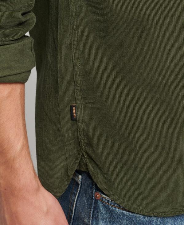 Superdry Hommes chemise Trailsman en velours côtelé D64Z232 vêtements vert