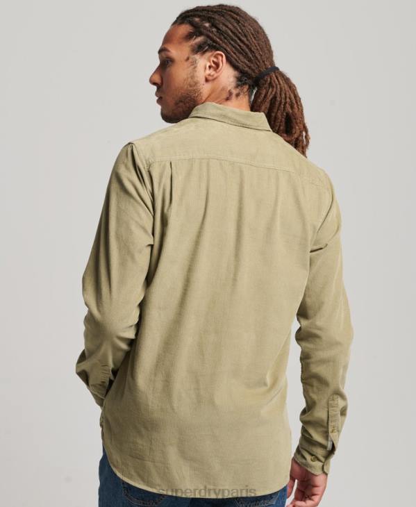 Superdry Hommes chemise Trailsman en velours côtelé D64Z234 vêtements bronzer