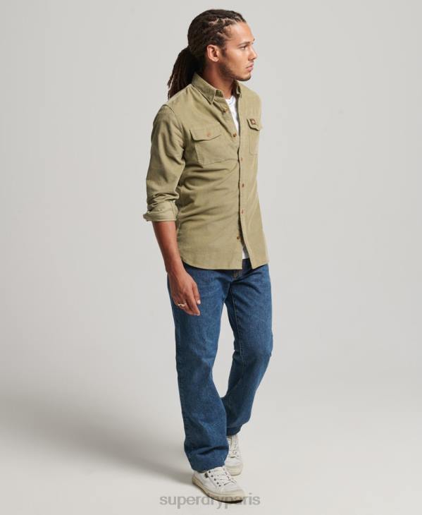 Superdry Hommes chemise Trailsman en velours côtelé D64Z234 vêtements bronzer