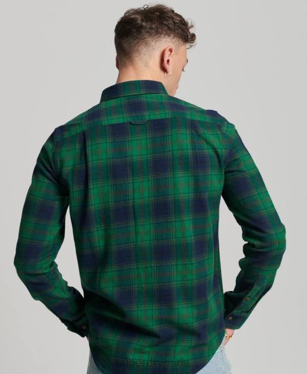 Superdry Hommes chemise bûcheron vintage en coton bio D64Z162 vêtements vert