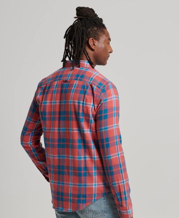 Superdry Hommes chemise bûcheron vintage en coton bio D64Z176 vêtements rouge