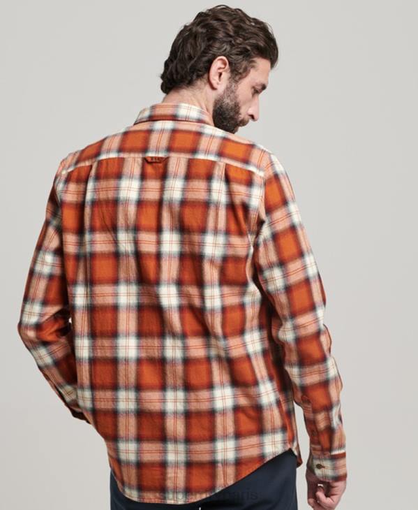 Superdry Hommes chemise bûcheron vintage en coton bio D64Z187 vêtements orange