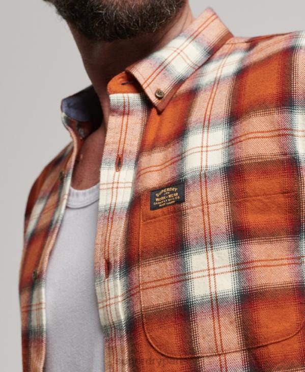 Superdry Hommes chemise bûcheron vintage en coton bio D64Z187 vêtements orange