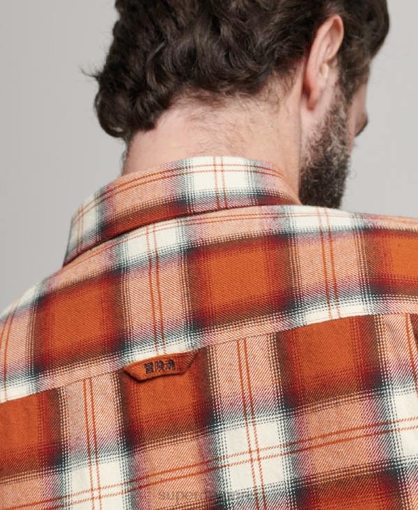 Superdry Hommes chemise bûcheron vintage en coton bio D64Z187 vêtements orange
