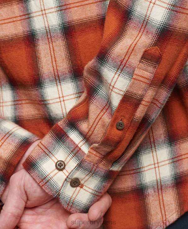 Superdry Hommes chemise bûcheron vintage en coton bio D64Z187 vêtements orange