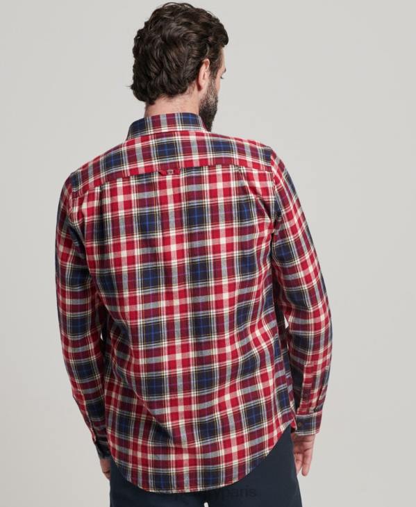 Superdry Hommes chemise bûcheron vintage en coton bio D64Z204 vêtements rouge