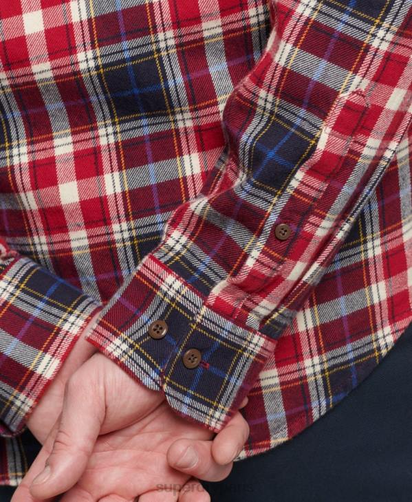 Superdry Hommes chemise bûcheron vintage en coton bio D64Z204 vêtements rouge