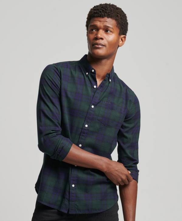 Superdry Hommes chemise boutonnée classique london D64Z164 vêtements vert