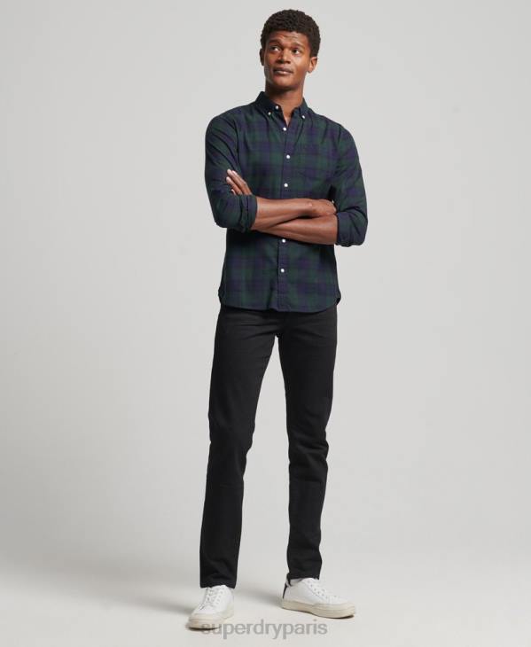Superdry Hommes chemise boutonnée classique london D64Z164 vêtements vert