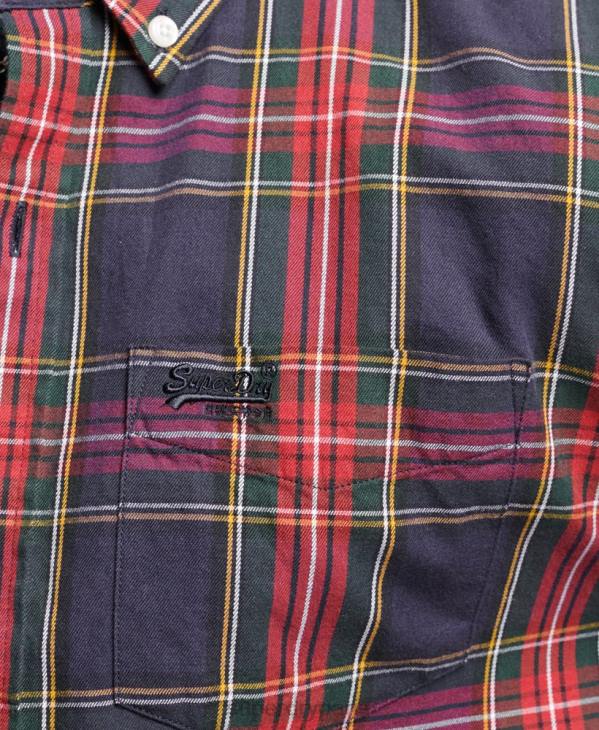 Superdry Hommes chemise boutonnée classique london en coton bio D64Z203 vêtements vert