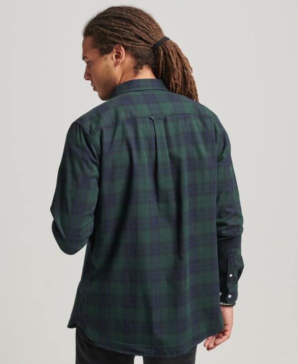 Superdry Hommes chemise boutonnée classique london en coton bio D64Z215 vêtements vert