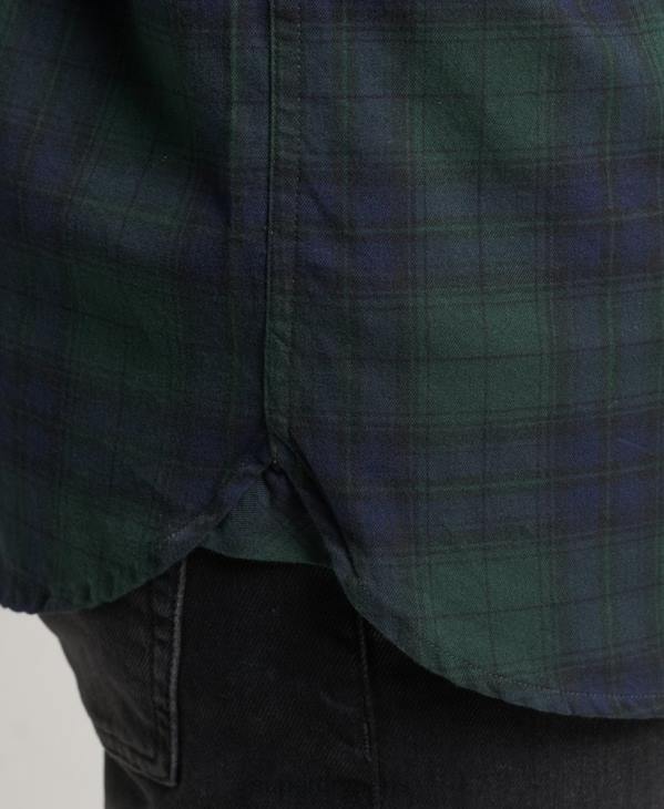Superdry Hommes chemise boutonnée classique london en coton bio D64Z215 vêtements vert