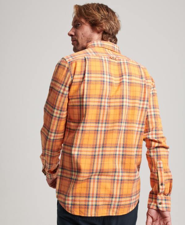 Superdry Hommes chemise à carreaux bûcheron en coton bio D64Z193 vêtements orange
