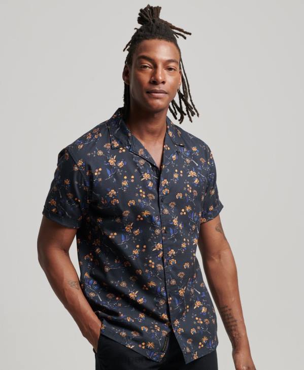 Superdry Hommes chemise à col ouvert D64Z127 vêtements noir