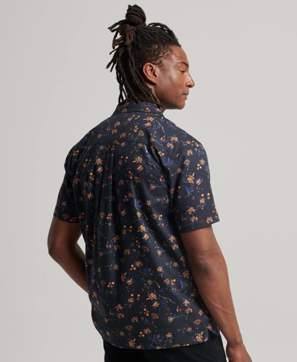 Superdry Hommes chemise à col ouvert D64Z127 vêtements noir