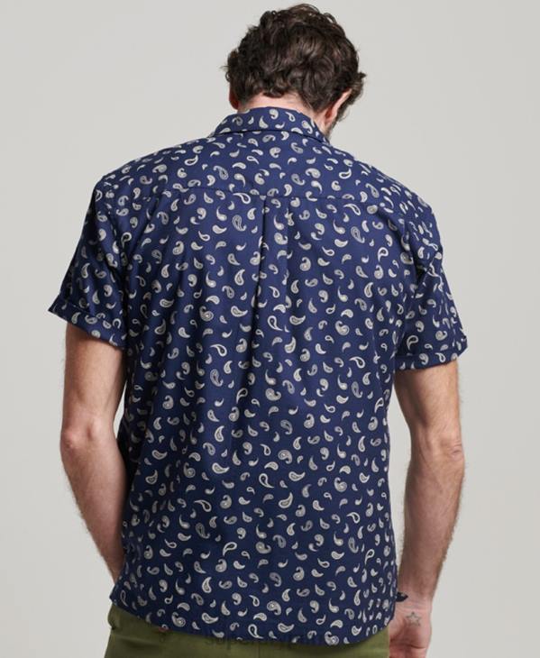 Superdry Hommes chemise à col ouvert D64Z130 vêtements marine