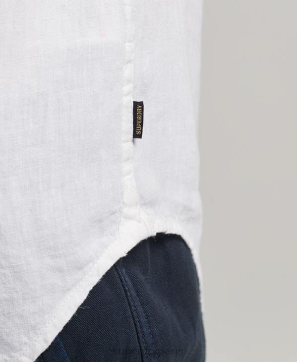 Superdry Hommes chemise décontractée en lin studios D64Z2 vêtements blanc