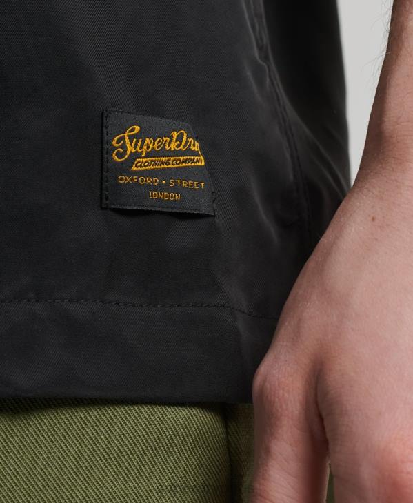 Superdry Hommes chemise de bowling vintage à manches courtes D64Z172 vêtements noir
