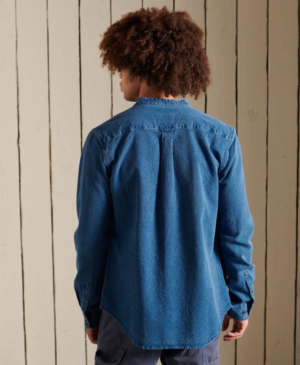 Superdry Hommes chemise de travail henley indigo D64Z213 vêtements bleu