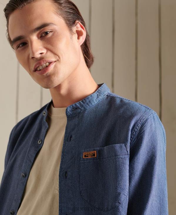Superdry Hommes chemise de travail henley indigo D64Z223 vêtements bleu