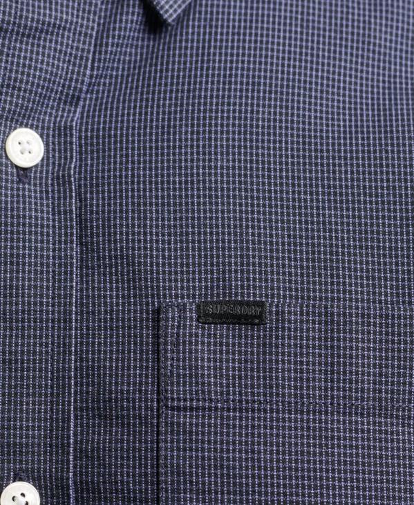 Superdry Hommes chemise en coton à micro carreaux D64Z178 vêtements marine