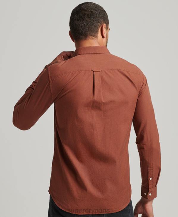 Superdry Hommes chemise en coton à micro carreaux D64Z225 vêtements orange