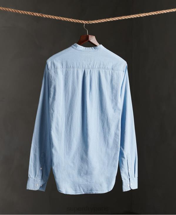 Superdry Hommes chemise grand-père en sergé classique D64Z242 vêtements bleu