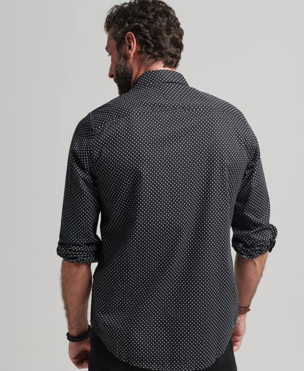 Superdry Hommes chemise à imprimé intégral D64Z230 vêtements noir