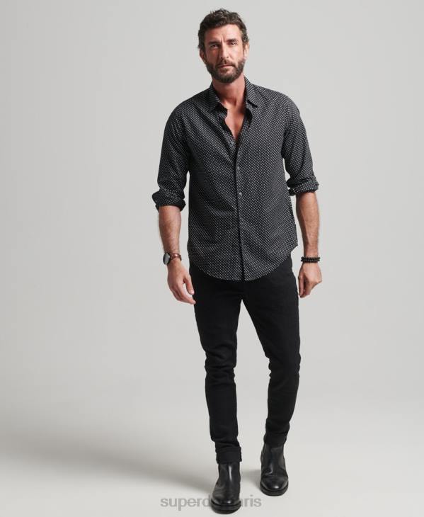 Superdry Hommes chemise à imprimé intégral D64Z230 vêtements noir