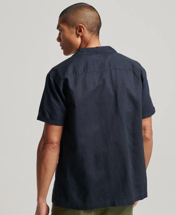Superdry Hommes chemise à manches courtes D64Z135 vêtements marine