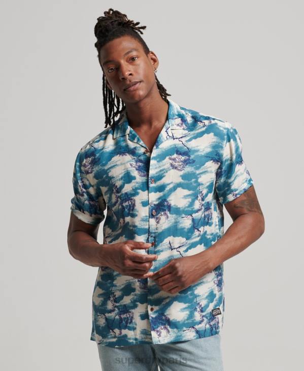 Superdry Hommes chemise à manches courtes D64Z184 vêtements marine