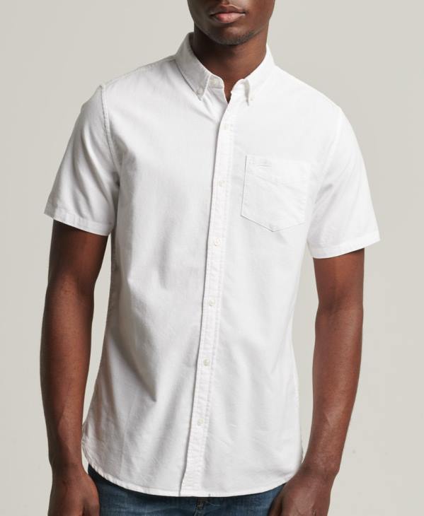 Superdry Hommes chemise à manches courtes oxford vintage en coton biologique D64Z233 vêtements blanc