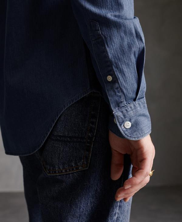 Superdry Hommes chemise à manches longues D64Z241 vêtements marine
