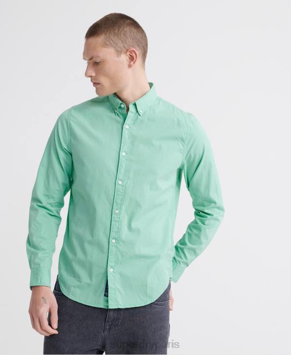 Superdry Hommes chemise à manches longues en sergé classique D64Z243 vêtements vert