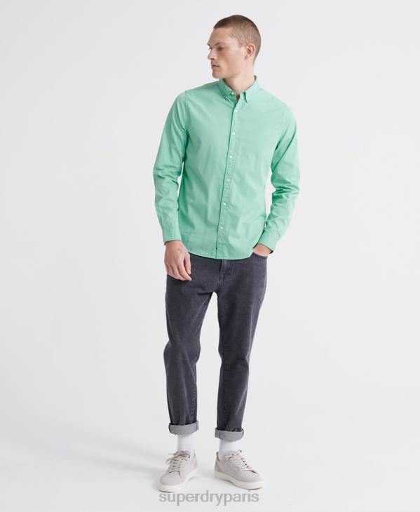 Superdry Hommes chemise à manches longues en sergé classique D64Z243 vêtements vert